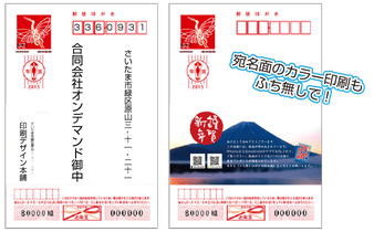 宛名面をカラー印刷